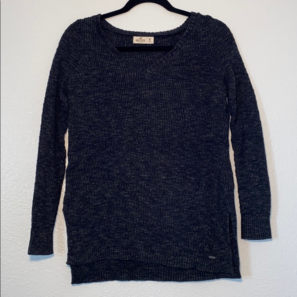 Dark Grey Hollister V-neck Sweater